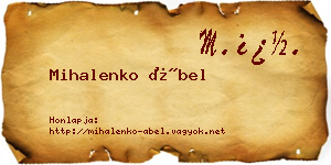 Mihalenko Ábel névjegykártya
